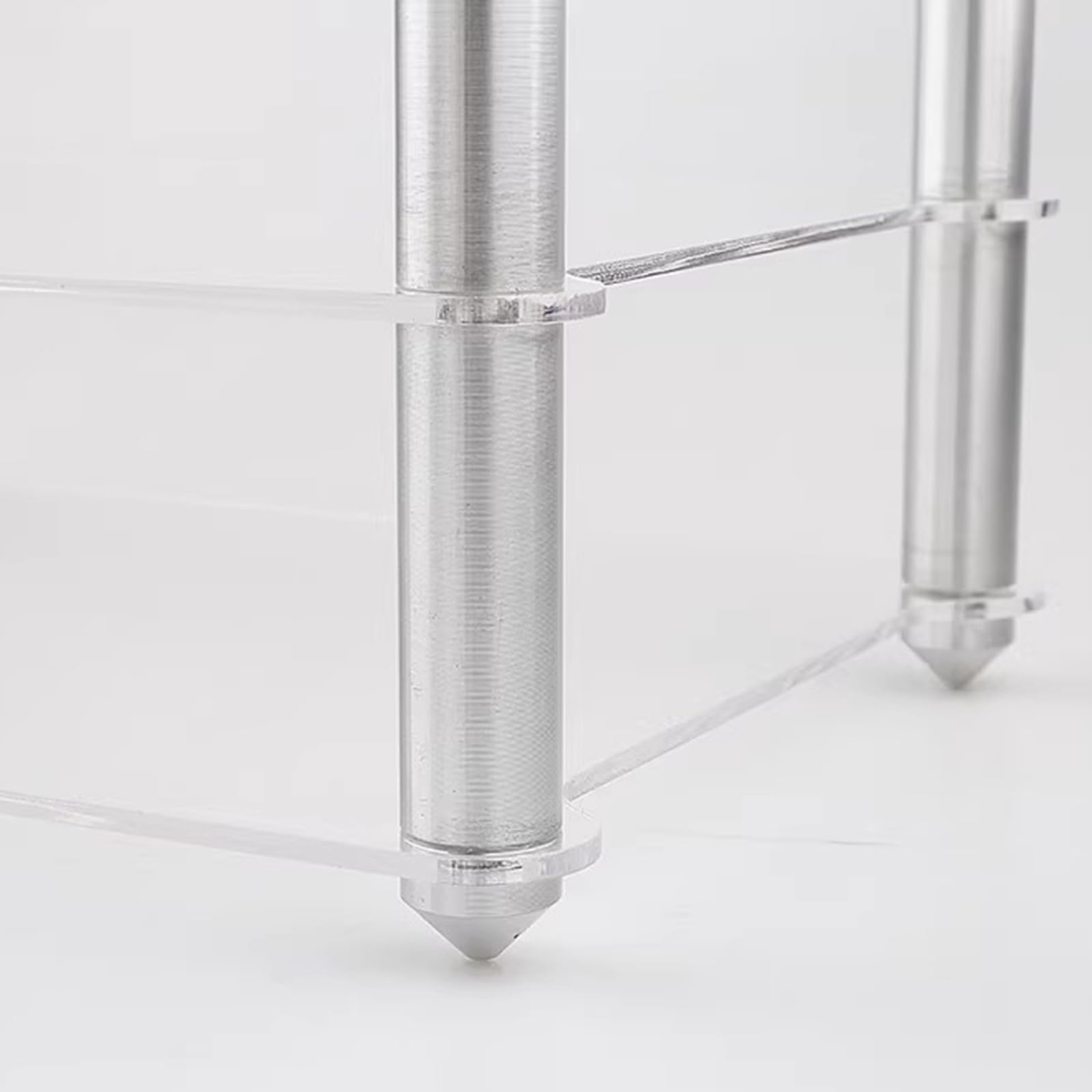 Mini Rack per Componenti Audio, Rack HiFi in Acrilico a 2 Strati, Supporti in Alluminio, Piccoli Ripiani da Scrivania, per Apparecchiature Audio HiFi, DAC, Amplificatori