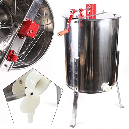 NeNchengLi 4 Waben Manuell Honigschleuder Handhonigschleuder Extractor Schleuder Edelstahl – Bild 3