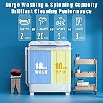 Auertech Portable Washing Machine, 28lbs Twin Tub Washer Mini Compact Laundry Machine with Drain Pump, Semi-automatic 18lbs Washer 10lbs Spinner Combo for Dorms, Apartments, RVs - Image 3