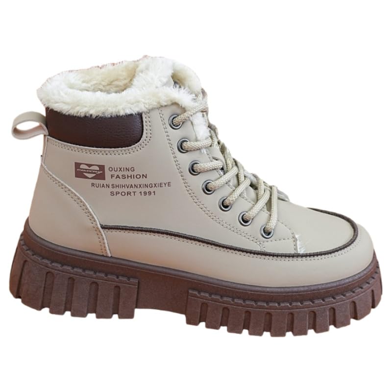Womens winter warm high-top boots thick sole with anti-slip and wear-resistant properties cushioning insole suitable for both casual