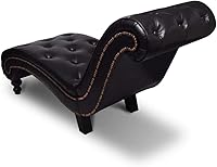 Vista 6 de CHARMMA Chaise Longue - Piel sintética marrón, 45.7 lbs