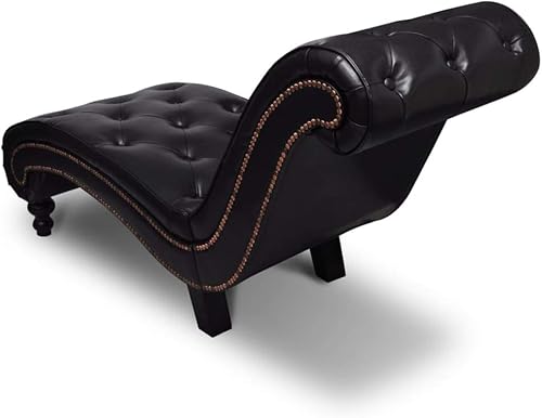 Miniatura 6 de CHARMMA Chaise Longue - Piel sintética marrón, 45.7 lbs