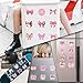 55 Pcs Cute Bowknot Stickers for Water Bottles Waterproof Laptop Luggage Pink Coquette Bows Stickers Waterproof Vinyl Stickers for Water Bottle Laptop Computer Guitar (Bowknot)