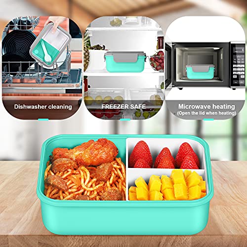 Setoragely Bento Box Adults Lunch Box And Kids,Takeaway Plastic Lunch Box And Food Storage Box,Versatile 3 Compartment Bento-Style- 1250Ml thumb #3