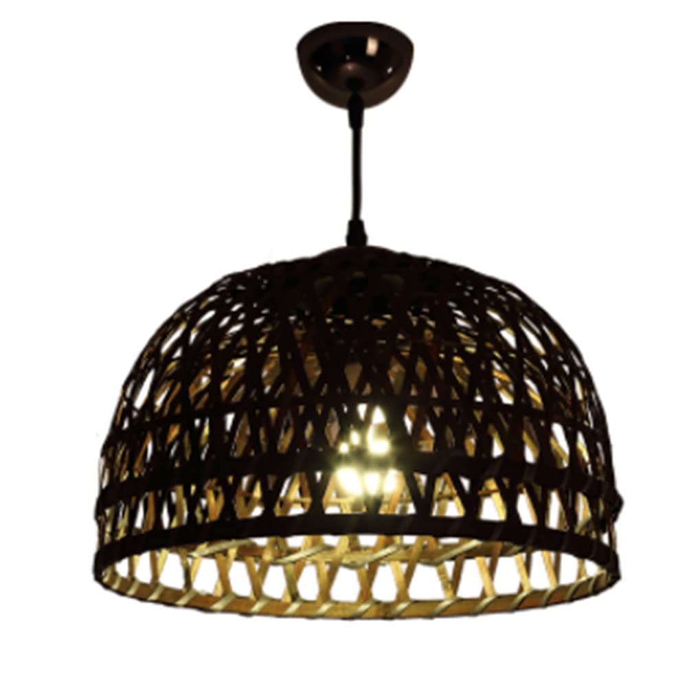 LYMSXAZOU Rural Lighting 1Pc Restaurant Hanging Chandelier Rattan Wicker Pendant Light Lampshade, Dome Decorative For Kitchen Farmhouse Coastal Beige