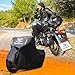 Tokept Black Motorcycle Cover, 210D Oxford Fabric All Weather Water Sun Protection, 116 inch Vehicle Cover for Harley Davidson Honda Suzuki Kawasaki Yamaha (XXXL)
