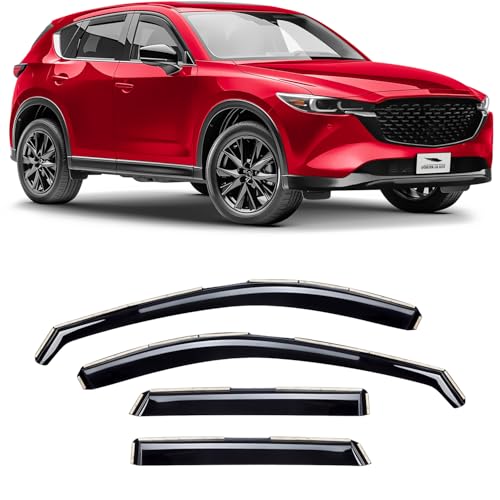 Voron Glass in-Channel Extra Durable Rain Guards for Mazda CX-5 2017-2025, Window Deflectors, Vent Window Visors, 4 Pieces - 200476