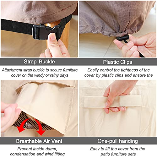 Cooskin Patio Furniture Cover 600D Waterproof Large Heavy Duty Outdoor Sofa Covers With Anti-Uv And Wind-Proof Suitable For Patio Furniture Sets (125" W X 70" D X 30" H) #TOP2