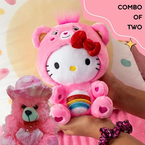 Image of Flufies Combo Valentines Teddy and Hello Kitty Plush Soft Toys - 25 cm Cat Toy as a Teddy Bear for Girls and Boys - Kawaii Stuff Doll for Kids Birthday - Anime Gifts for Fans