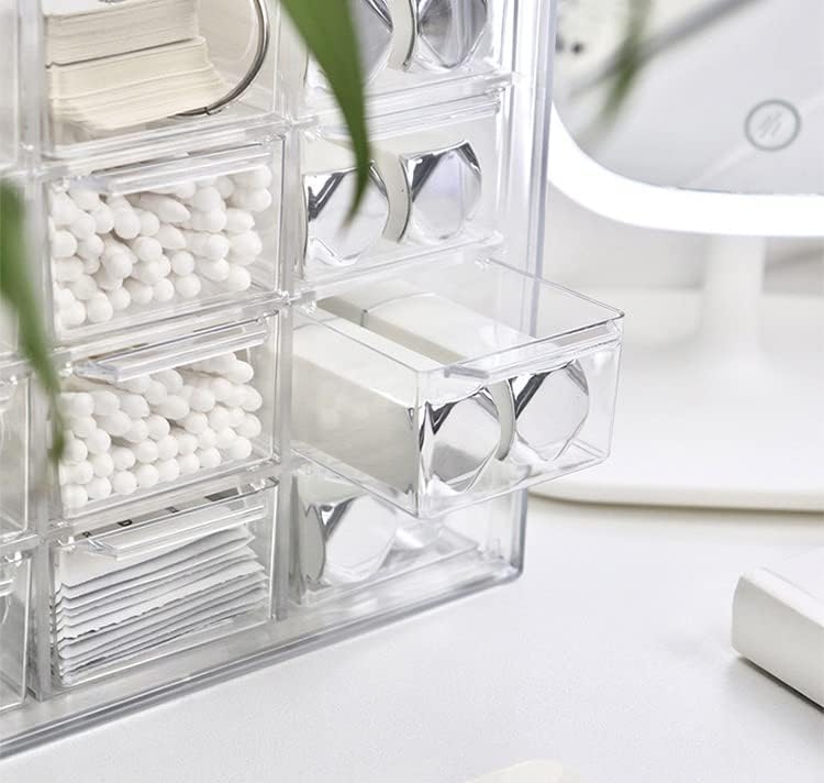 Miniatura 3 de JIAFUJIN Mini Desktop Drawer Box 9 Compartments Plastic Desk Organizer Office Supplies and Jewelry Storage Box for Office, School, Cosmetic,