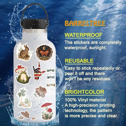 Image of Titu Ki Baatein Vintage Aesthetic Stickers, 50 PCS Waterproof Vinyl Sticker Pack, Cottagecore Retro Design for Scrapbook Journaling Planners Laptops Water Bottles
