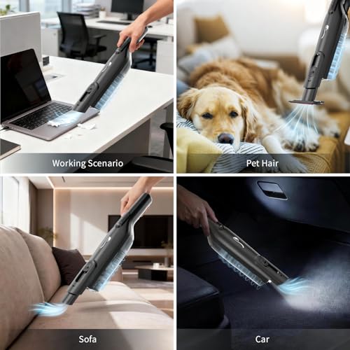 Image of Cordless Handheld Vacuum, Lightweight Portable Hand Vacuum Cleaner with LED Light,Rechargeable Hand Held Vacuum with One-Touch Empty, Powerful Suction for Office, Home,Car, Matte