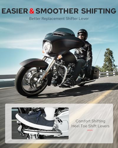 Image of Benlari Shifter Lever Pegs, 304 Stainless Steel Heel Toe Shift Pegs Fit for Harley Touring Street Glide Road Glide Road King Electra Glide 1988-2024, FL Softail 1986-2017, Trike 2008-2024, Chrome