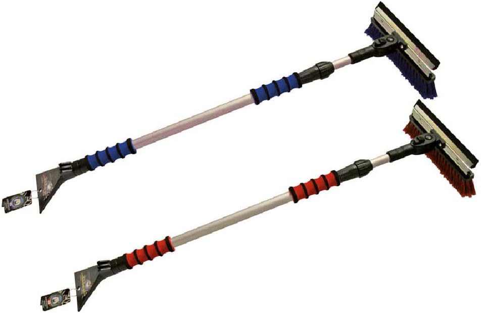 Petex 4604 46040000 Snow Brush/Ice-Scraper with Rubber Lip 90° Swivelling Telescopic Handle Bar Length 95-150 cm