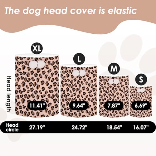 Image of SAWMONG Dog Calming Hoodie with Ear Covers for Noise, Fireworks & Anxiety Relief, No Shake Ear Wraps, Dog Ear Muffs & Protector, Pet Grooming and Force Drying,Leopard, Medium