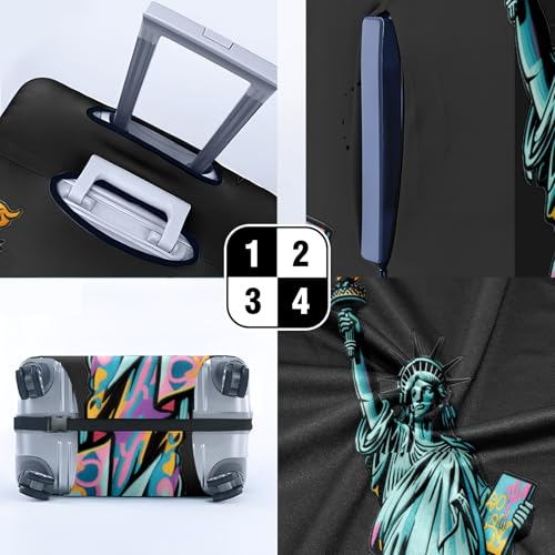 Travel Luggage Cover Suitcase Protector Scratch-Resistant Fit Not Included Suitcase American L-26-28in4