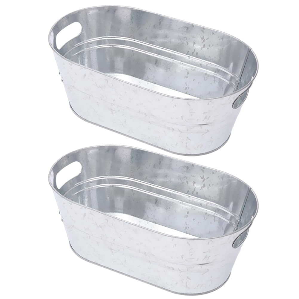 UDSKNV[KSL Large Capacity Metal Insulated Ice Bucket 2PCS Champagne Bucket for Beer Drink Cooler Cocktail Bar Storage