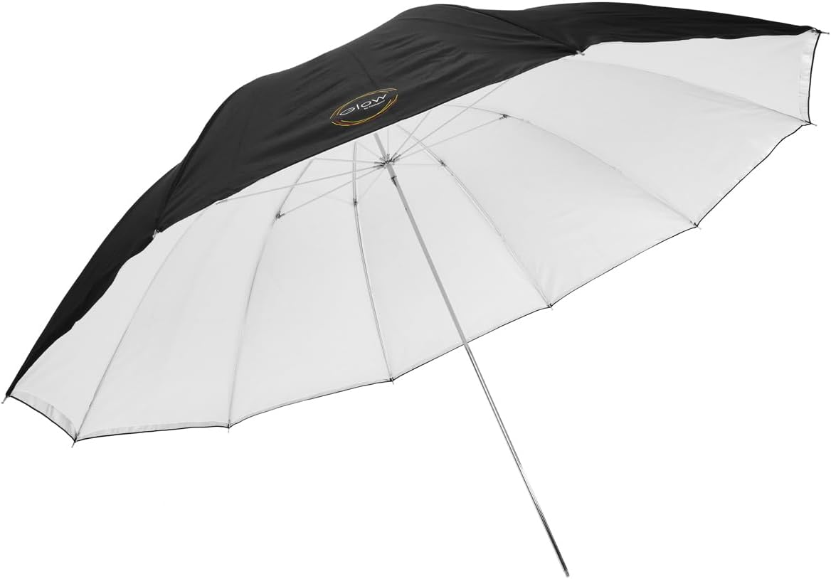 Glow 60" White Parabolic Umbrella with Removable Silver/Black Layer