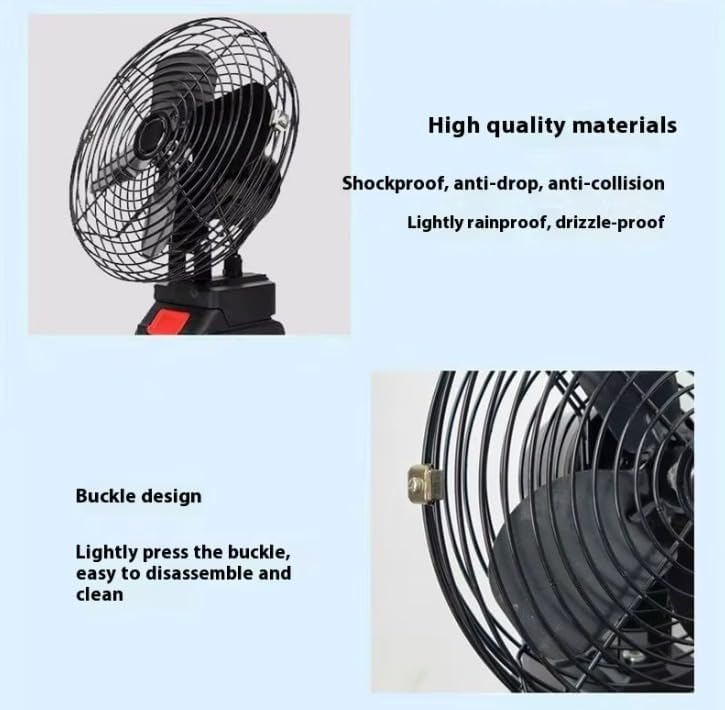 Image of Portable Rechargeable High-Power Adjustable Electric Fan, 21V Lithium Battery-Powered Fan, Portable Table Fan For Home, Office, Travel, Picnic, Outdoor (Pack Of 1) (Fan)
