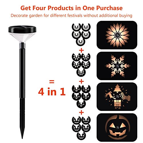 Solar Pathway Lights 4 Pcs, 12 Colors Solar Outdoor Lights With Remote Control, Garden Solar Powered Lights Outdoor Waterproof Auto On/Off, Ideal Decoration For Halloween And Christmas For All Seasons #TOP1