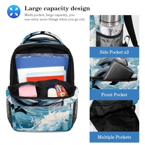 Sac à dos baleine grand volume contre le mal de dos ensemble cartable ado avec trousse - 3
