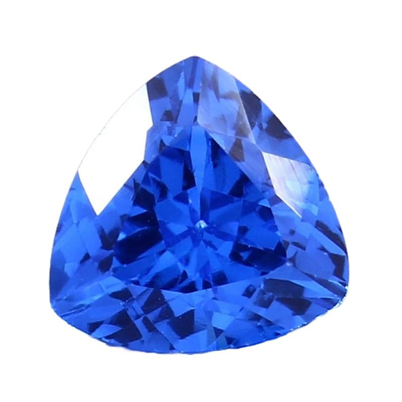 Saphir bleu naturel taille trillion 10 mm, gemme d'exception pour haute joaillerie