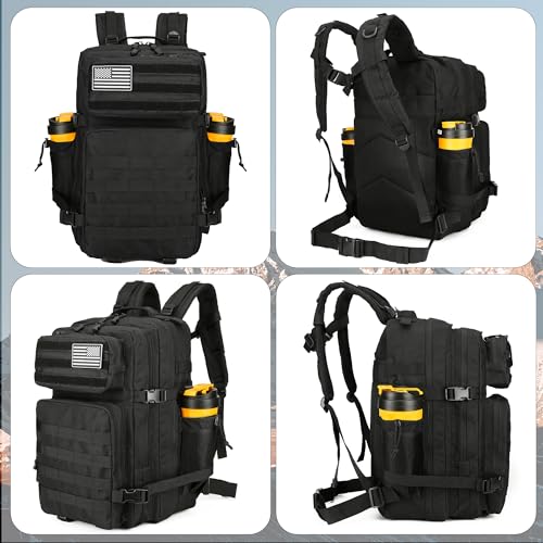Lovelinks21 45L Tactical Assault Backpack 3 day assault pack with Molle Waterproof backpack Rucksack for Tactical Backpacks (Black-2)