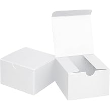 Fairlegend Small White Gift Boxes 3x3x2 White Kraft Paper Boxes for Gifts, Party Favors, Showers, Crafts, Candy Boxes, 100 Pack, Pure White