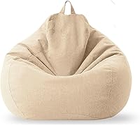 Vista 18 de SXBCyan Funda para puf, funda grande de lino y algodón para sillas, fundas de sofá para sillas, puff relax (color azul rey, tamaño: M - 27.6 in)