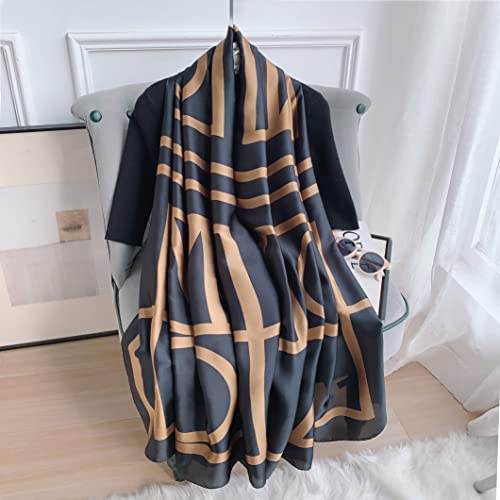Image of MALINA Women's Polyester Silk Satin Stole Scarf - Soft Lightweight Fashion Wrap, Elegant Floral & Gradient Design, summer stole,Scarf For Women,Premium Stole,Large Size 180x90 cm'