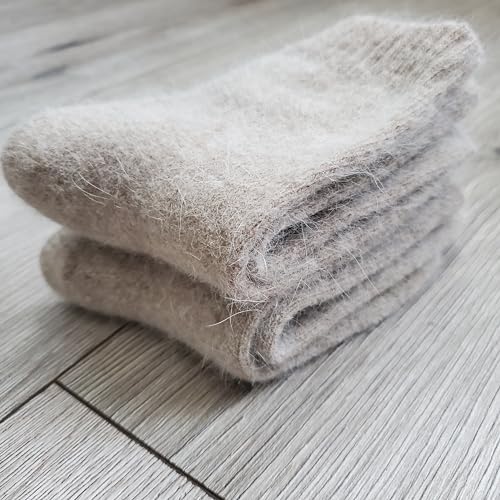 Image of 2 Pairs Plain Fuzzy Fluffy Angora Wool winter warm and soft women's socks, Christmas gift