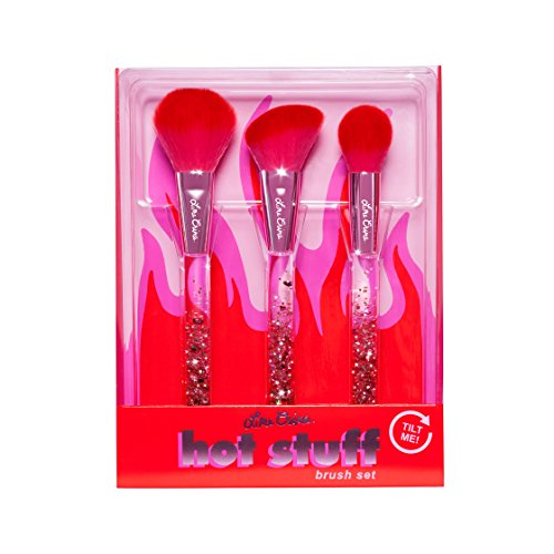 Lime Crime Hot Stuff Liquid Glitter Brush Set. Cruelty-Free Makeup Brush Kit for Powder, Contour, and Blush (Set of 3)
