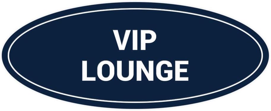 Signs ByLITA Oval VIP Lounge Sign (Navy Blue/White) - Large