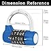 HOJLKLD Gym Locker Lock 5 Letter Word Lock Safety Padlock Combination Lock for School Gym Locker,Sports Locker,Fence,Toolbox,Case,Hasp Storage (1, Blue)