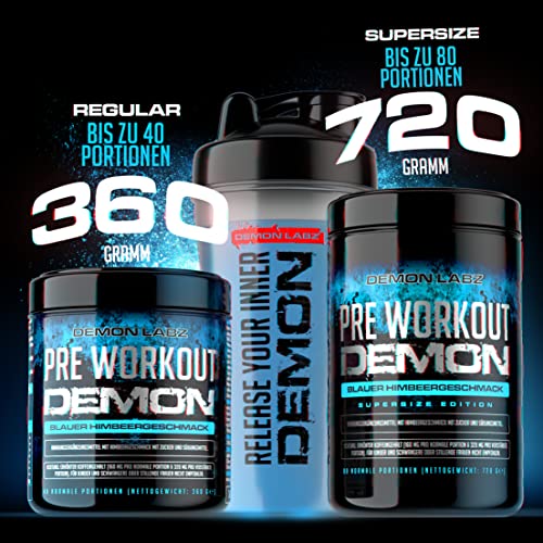 Trainingsbooster Demon Labz Pre Workout Drink Blauer Himbeergeschmack