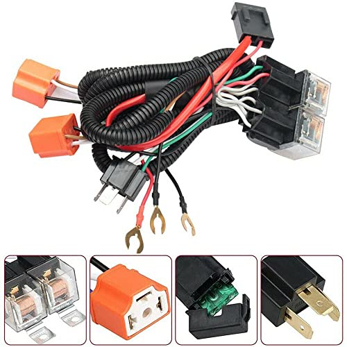 Universal H4 9003 Relay Harness Conversion Kit Complete With Ceramic Sockets H6054 H5054 H6054Ll 6014 6052 6053 #TOP4