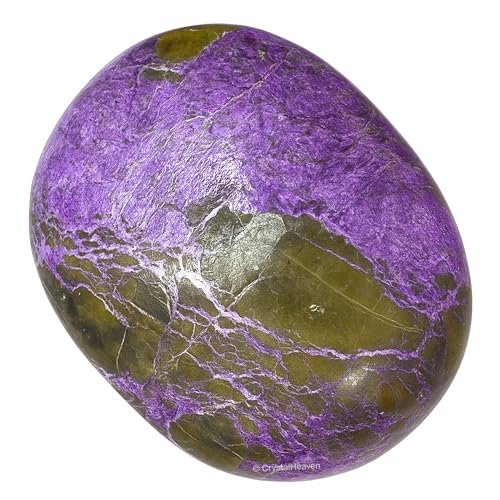 Image of Certified Stichtite Crystal Palm Pebbles Stones for Anxiety Stress Relief Massage - AAA Grade Original Healing Gemstone Agate Palm Stone for Yoga Meditation Spiritual Reiki Feng Shui