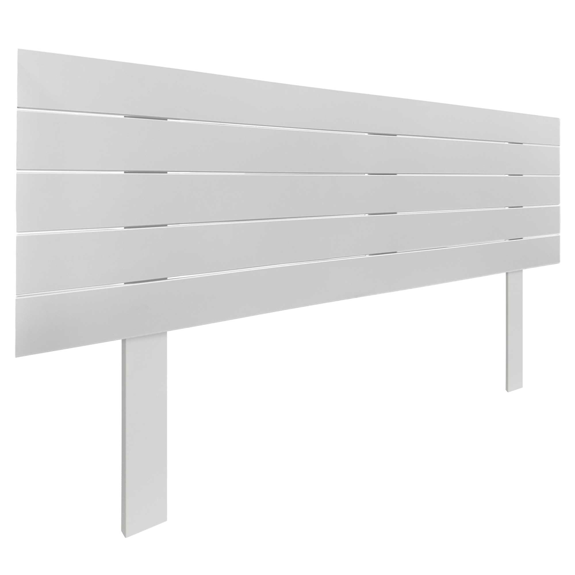 DHOME Testiera in Legno Riciclato DM con Gambe Stile Pallet Orizzontale Letto Pallet Supporti inclusi (160cm, Bianco Solido)