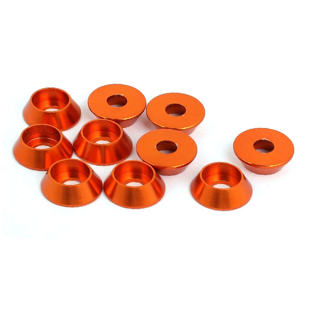 M4 Stop Aluminium Pokrywa komory silnika Zderzak Zderzak Podkładka Podkładka Pomarańczowy 10szt M4 Aluminiumlegierung Motor Bay Hatch Deckel Stoßfänger Unterlegscheibe Orange 10st