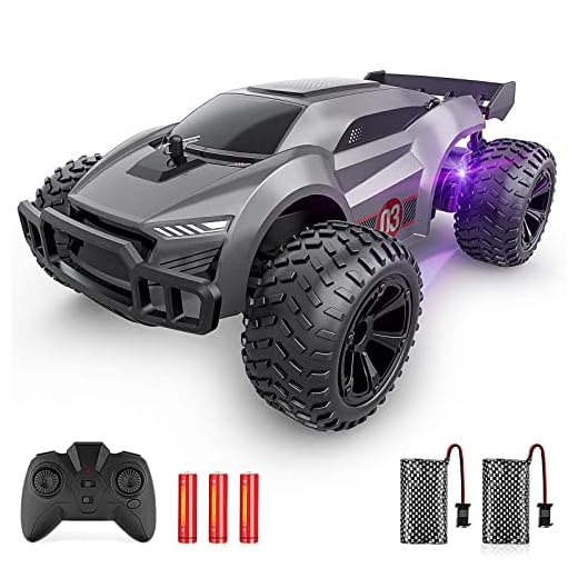 EpochAir Remote Control Car - 2.4GHz High Speed , Offroad Hobby Rc Racing Car with Colorful Led Lights and Rechargeable Battery,Electric Toy Car Gift for 3 4 5 6 7 8 Year Old Boys Girls Kids