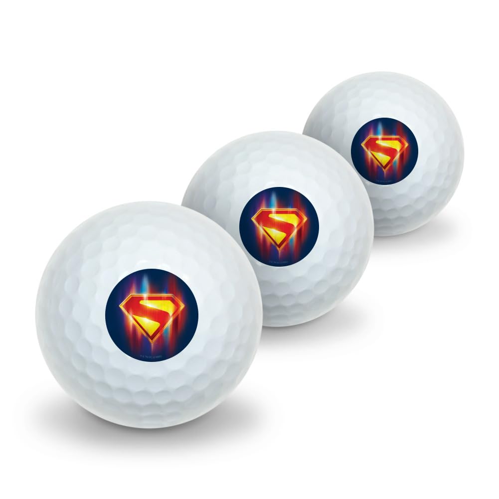 GRAPHICS & MORE Superman 2025 Glowing Shield Novelty Golf Balls 3 Pack