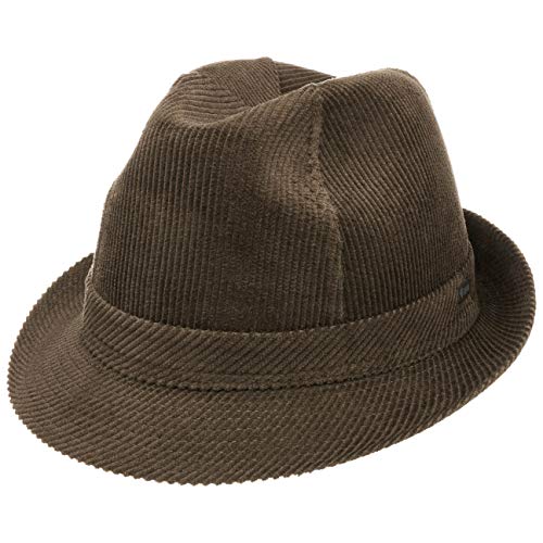 LIPODO Sombrero de Pana Molinar Hombre - Trilby con cordón Verano/Invierno - 55 cm marrón