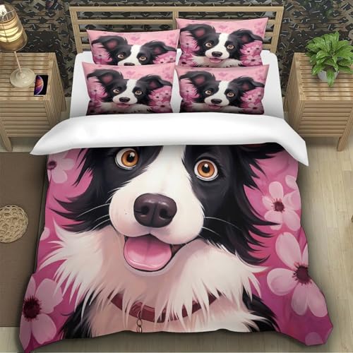 Housse de couette chien mignon 3D lit double 200x200 microfibre - 5