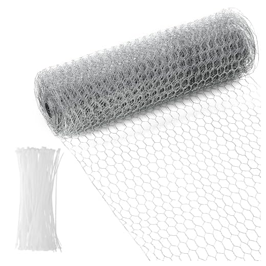 Mallas Para Gallinero,40cm x 12m Malla Conejera Alambre,Malla Conejera Alambre HexagonalGalvanizada, resistente a la oxidación, adecuada para bricolaje y decoración del hogar