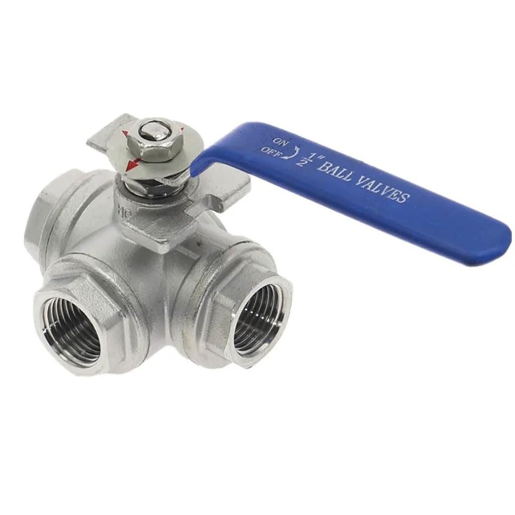 valvola a sfera, valvola a sfera in acciaio inox, Valvola a sfera a tre vie in acciaio inossidabile 304 Tipo L Tipo T 1/4 "3/8" 1/2 "3/4" 1 "DN8 DN10 DN15 DN20 DN25 BSP Filettatura femmina, 1 PZ(L Typ