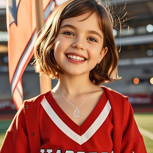 Cheerleader Gifts for Girls,Rainbow Cheerleader Necklace Cheerleading Girl Jewelry Pendant,Sport Cheer Accessories Birthday Gifts for Girls Daughter2
