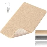 XIYUNTE Tappetino da doccia morbido, antiscivolo, antimuffa, 60 x 40 cm, ganci per asciugatura, in PVC, antiscivolo, anti muffa, per doccia interna, senza BPA, per bambini e anziani, colore: marrone