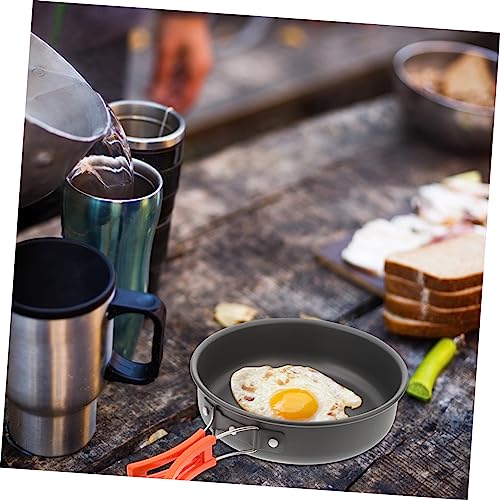 Inoomp Camping Frying Pan Stainless Steel Non Stick Frying Pans Camping Griddle Stainless Steel Frying Pan Backpacking Pan Foldable Fry Pan Foldable Camping Pan Aluminum Pot Camping Pots #TOP5