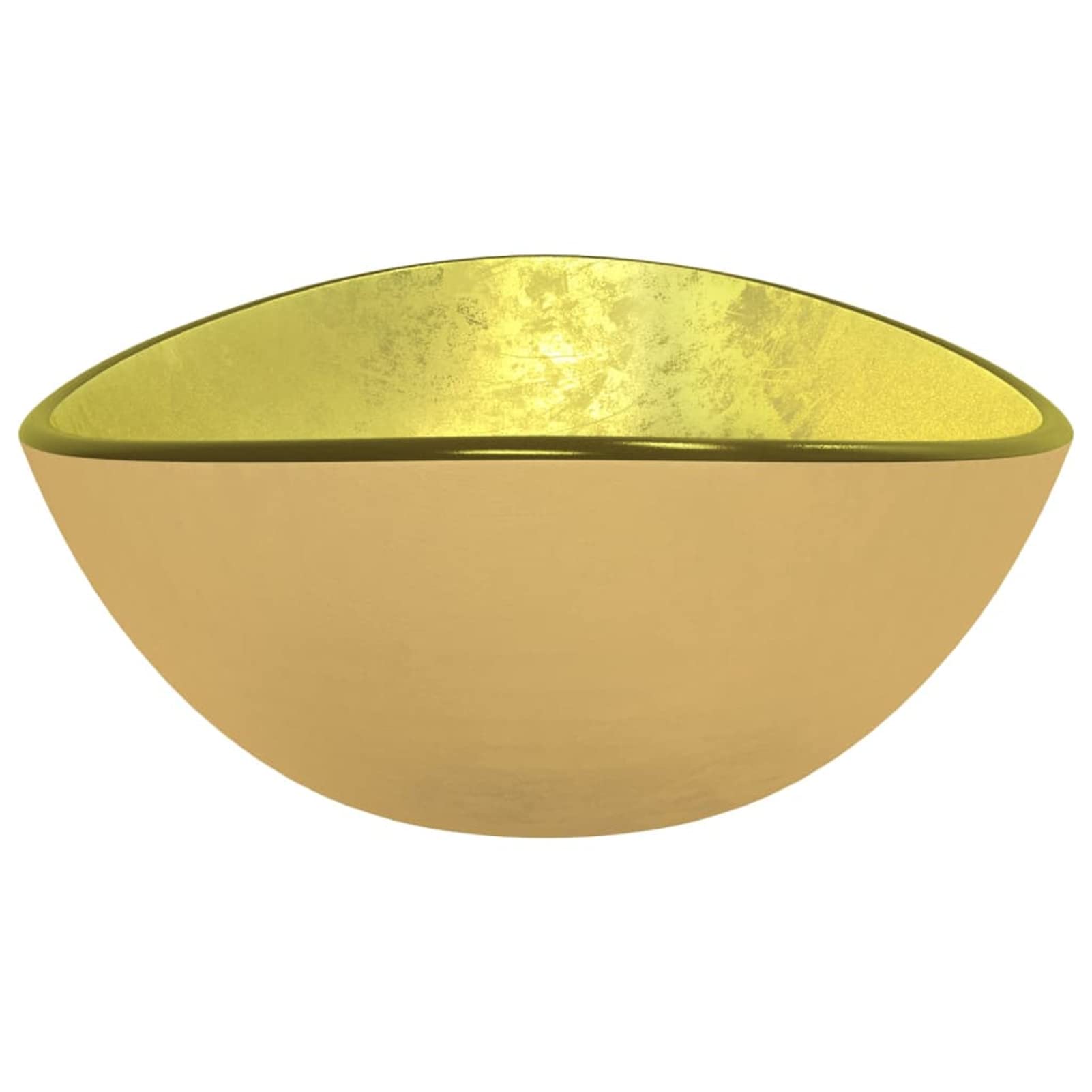 Lavabo de Vidrio Templado Dorado 54,5x35x15,5 cm Lavadero Pila Exterior