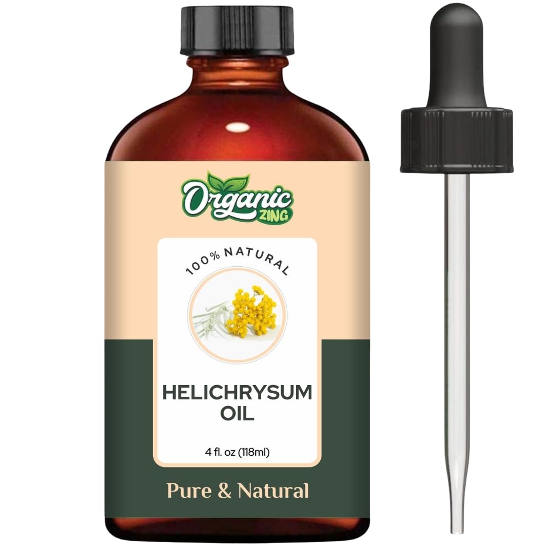 Organic Zing Helichrysum (Helichrysum Italicum) Oil | Pure & Natural Essential Oil for Skincare, Hair Care, Aroma & Diffuser- 30ml/1.01fl oz-image-45